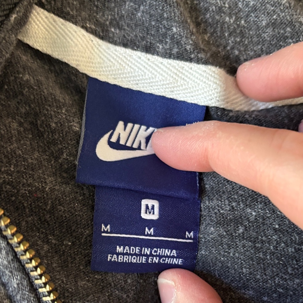 Nike Charcoal Zip-Up Hoodie with White Accents - Picture 2 of 4